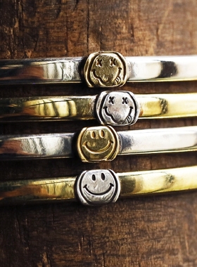 超细手镯铁头的店纯银嘻哈情侣