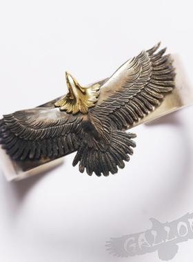 老鹰宽版手镯铁头的店纯银情侣