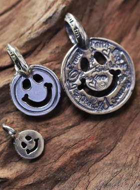 笑脸吊坠bwl纯银铁头的店情侣