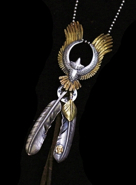 7cm老鹰项链铁头的店纯银情侣