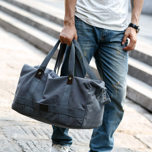 旅行包男出差手提包大容量短途旅游袋帆布行李袋健身包单肩斜挎包