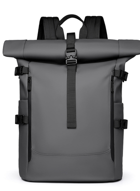 2025新款卷顶双肩包时尚潮流大容量防水旅行背包通勤电脑包书包男