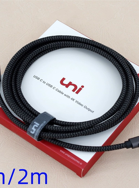 美国UN Itype-C PD快充线编织带屏蔽60W4K60Hz视频手机笔记本充电