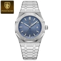 924 Silver Shell Blue Surface Steel Belt Model