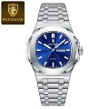 853 Silver Shell Blue Surface Steel Belt Model