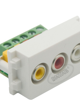 128型 地插 免焊接 3RCA 音视频AV 螺丝压线式模块