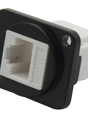 D型 黑色 CAT6 RJ45 网络 直插式 母对母连接器