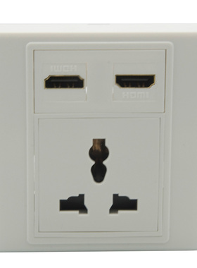 86型 3孔电源 HDMI USB3.0 CAT6网络 镀金F头 组合面板 可定制