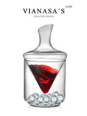 Vianasa's Chilled Red Wine Rapid Decanter, Standard Wine Dispenser, High-End Creative Slanted Mouth Decanter for Warming Red Wine