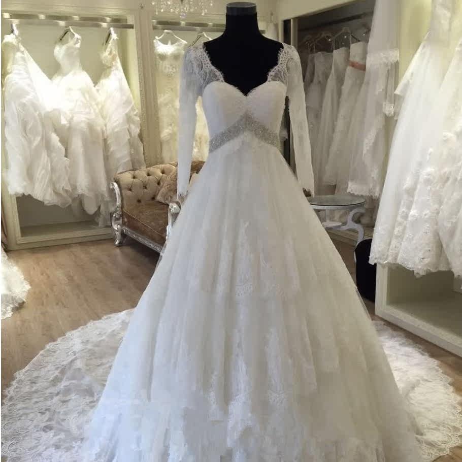 婚纱礼服2017结婚齐地拖尾婚纱孕妇高腰wedding dress lace ball在类目 女装/女士精品, 婚纱/旗袍/礼服, 婚纱中 - 来自Buy2taobao.com提供专业的淘宝代购服务