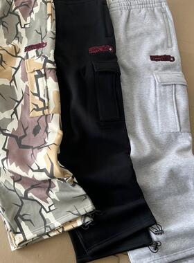 美潮BBC ICECREAM秋季冬季加绒过冬宽松嘻哈街舞灰卫裤运动慢跑裤