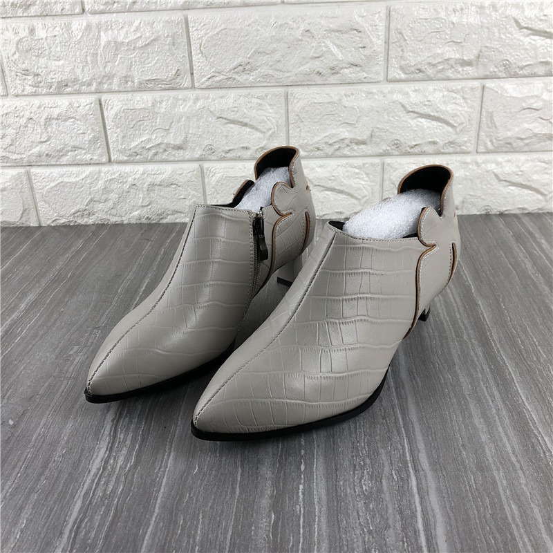 真皮牛皮女鞋深口尖头单鞋皮鞋