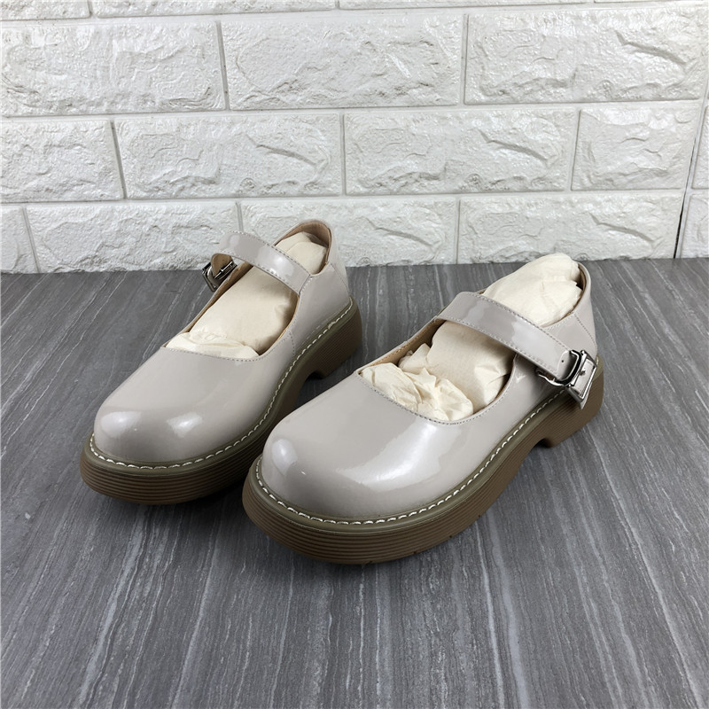 真皮女鞋平底低跟单鞋玛丽珍鞋