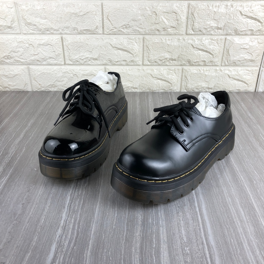 真皮女鞋厚底单鞋英伦小皮鞋