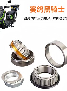 适用赛鸽黑骑士B1 B2 B3电动车电瓶车方向柱转向防抖压力轴承改装