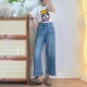 垂感好显瘦 女显腿长阔腿宽松奶奶裤 小个子四季 高腰九分直筒牛仔裤