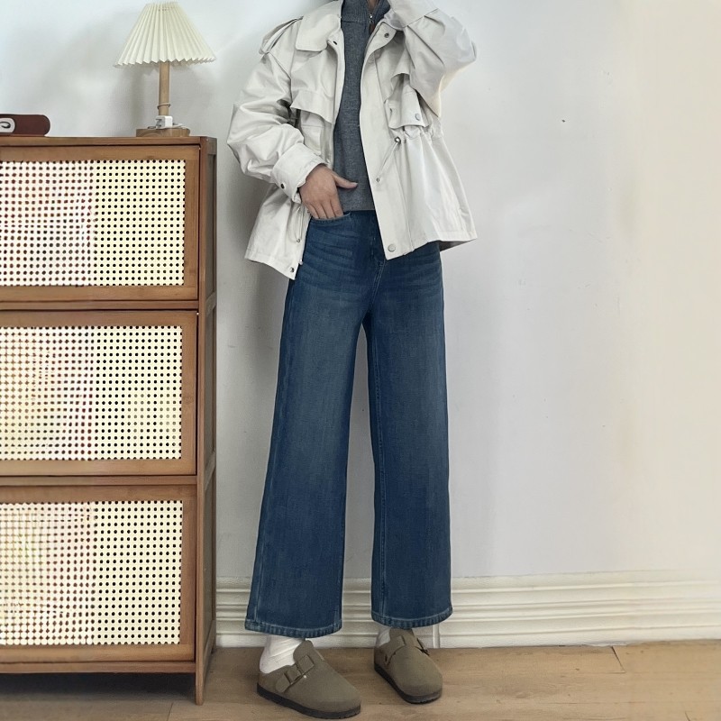 SMX四面弹加厚绒高腰显瘦牛仔裤