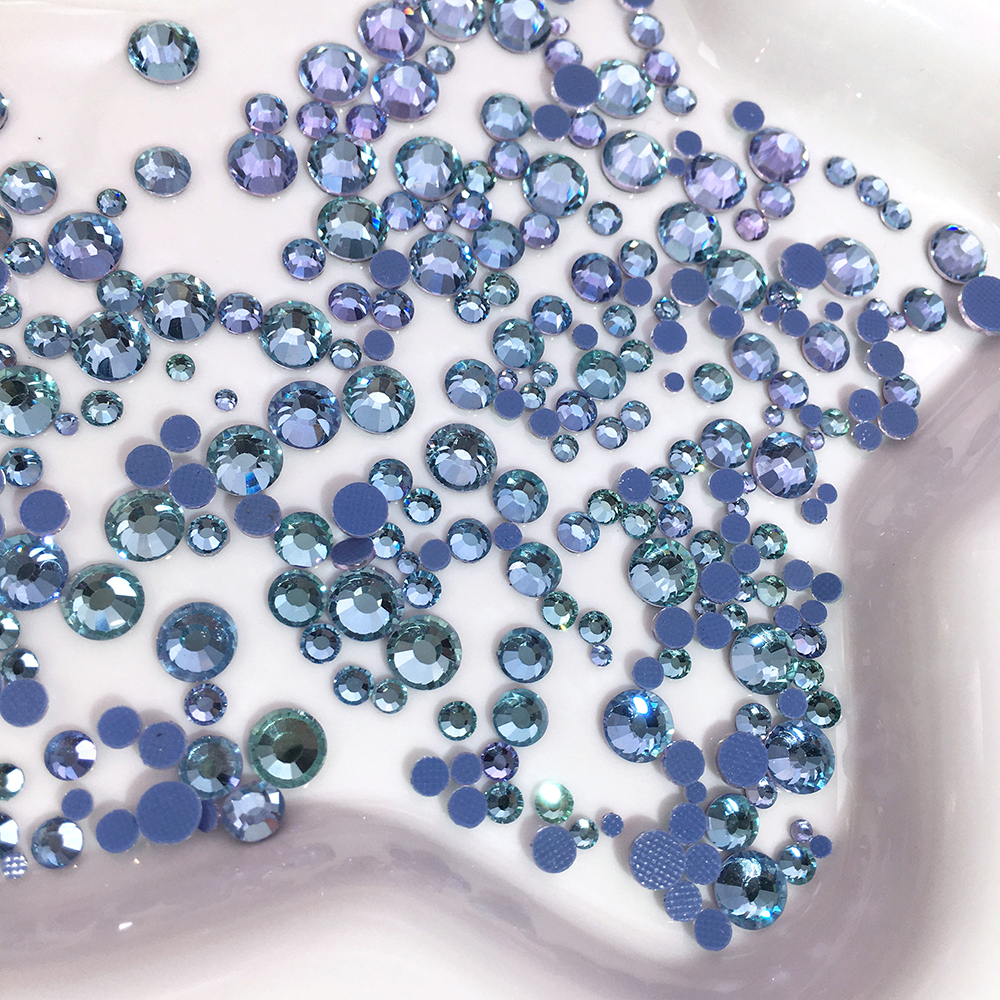 圆形烫钻青色水钻DIY饰品粘钻