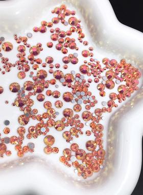 新款平底圆形水钻银色镀底美甲钻雾中凌霄混合玻璃SS6-SS30水晶