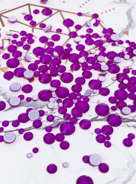 圆形烫钻荧光紫色SS6-SS30饰品DIY不掉底超闪胶底美甲钻混合款式