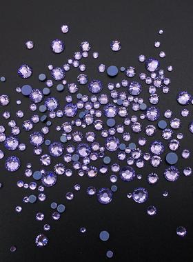 浅紫罗兰圆形烫钻SS6-SS30#平胶底钻服饰DIY饰品贴钻浅水晶紫美甲