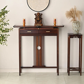 实木关公菩萨财神爷供桌香案家用佛龛中式 立柜佛台供奉神台小贡桌