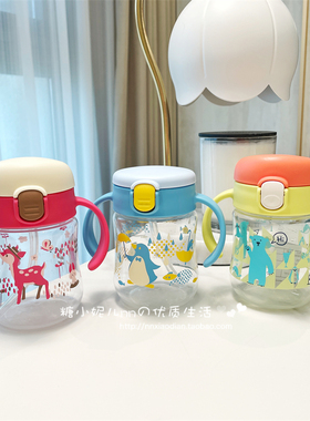 日本Richell利其尔婴儿吸管杯鸭嘴直饮学饮杯畅饮杯宝宝配件200ml