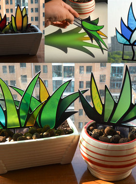 太阳捕手Stained Glass龙舌兰agave亚克力盆栽植物插件美化装饰