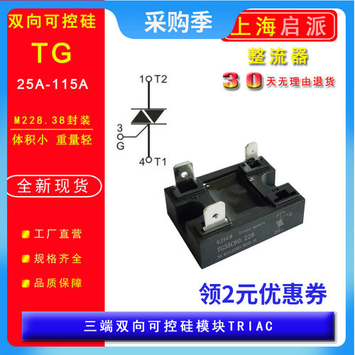 TG100A.228双向可控硅 小型TG35C60 60A1200V 80A BTA100A115A模