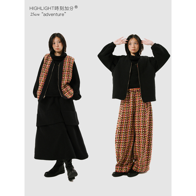 摇粒绒+羊毛格双面穿背心