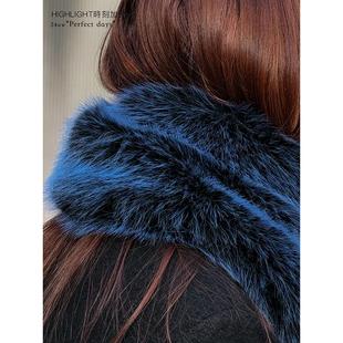HIGHLIGHT加分24aw 彩色狐狸毛仿皮草高级围巾围脖 两用/可做翻领