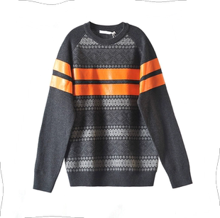 和前秀秋冬保暖中厚羊毛针织衫毛衣 圆领套头长袖掉肩休闲男装D7