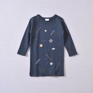 B1澳洲WITCHERY纯棉针织卫衣 钉珠片 圆领溜肩显瘦中长款女童装