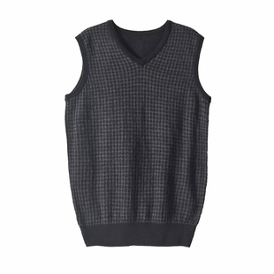 F07和前秀原单精细羊毛针织衫毛衣实用百搭V领套头男装背心马甲