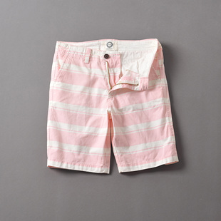 A3和前秀夏日纯棉短裤五分裤百搭五金门禁拉链休闲修身男式裤条纹