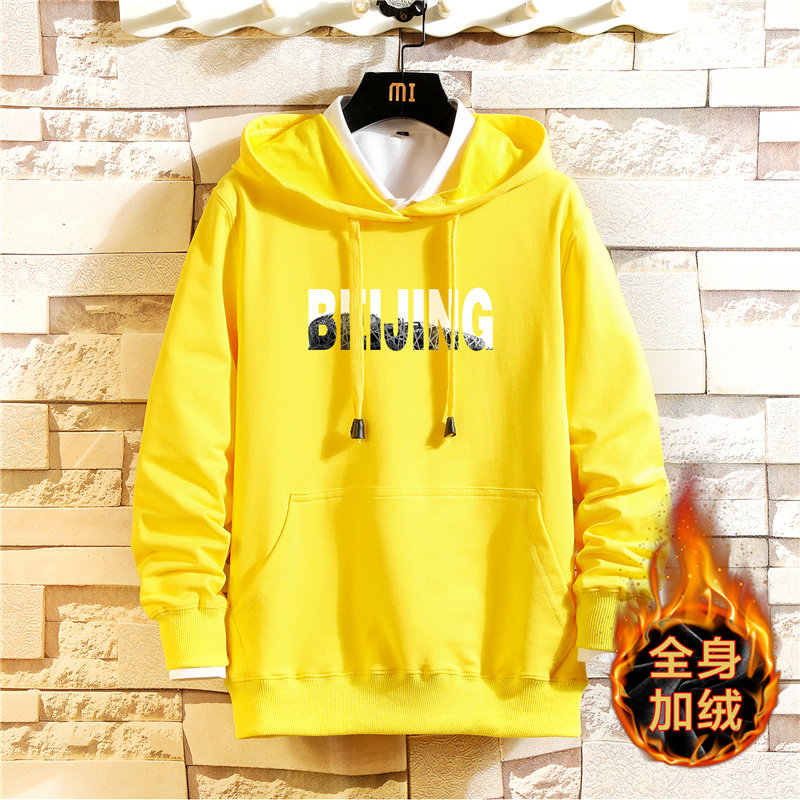 卫衣男连帽潮牌宽松情侣冬季加厚帽衫加绒A163-J7812-P55图片