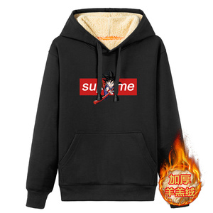 羊羔绒冬季加绒加厚休闲连帽外套运动卫衣男A163-G6319-P55图片