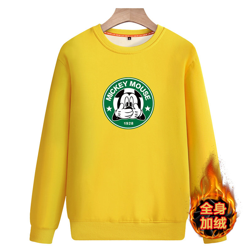 2020冬季圆领百搭休闲加绒班服青少年卫衣A163-5852-P50图片