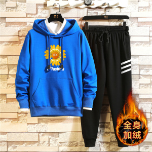 卫衣男连帽运动休闲装冬季加绒加厚衣服两件套装A163-MJ7757-P95图片