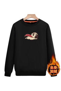 2021新款圆领百搭休闲套头加绒保暖宽松班服A163-5853-P50图片
