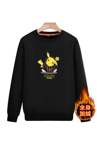 卫衣男2021新款套头加绒加厚圆领冬款宽松A163-5850-P50,长筒靴灰色如何搭配上衣图片