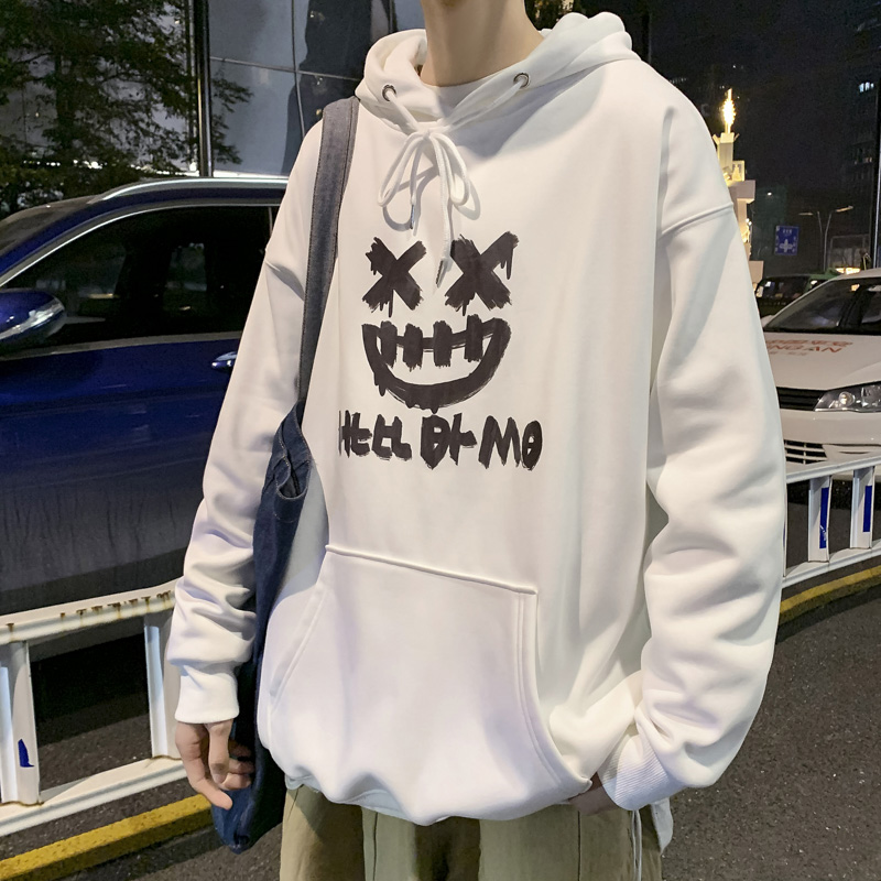 港風春季新款大碼潮男連帽情侶衛衣男情侶衛衣