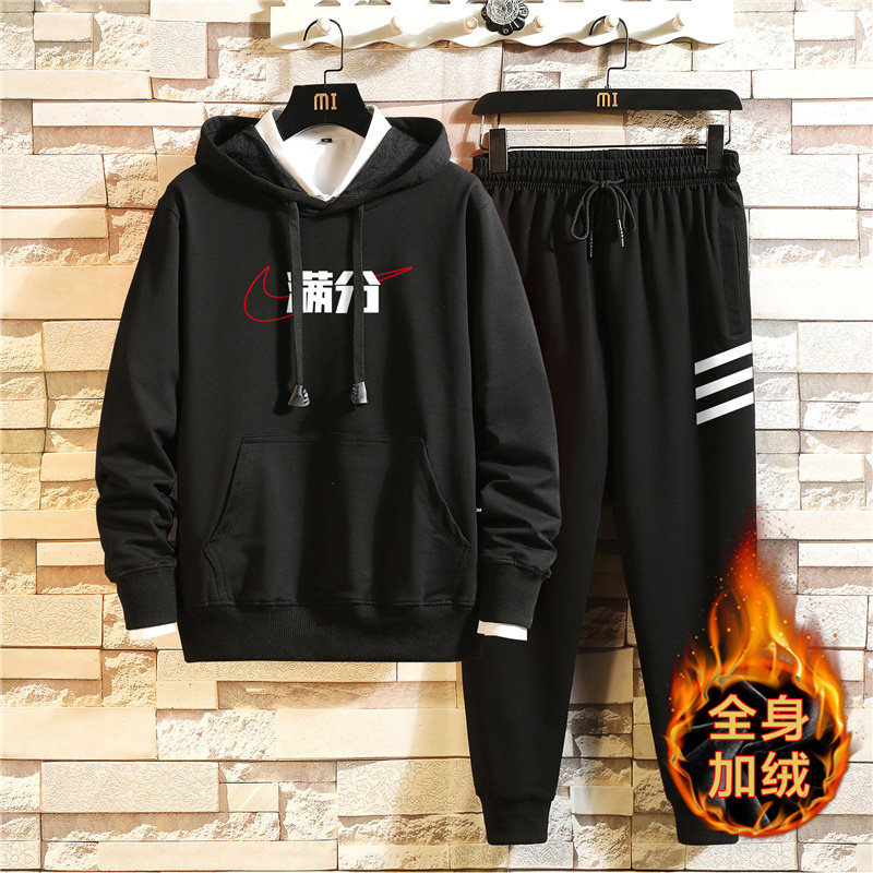 冬季连帽卫衣套装2020休闲运动加绒卫衣A163-MJ7718-P95图片