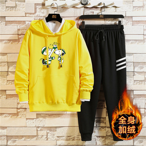 宽松冬款加厚运动男士连帽印花卫衣潮流A163-MJ7759-P95图片