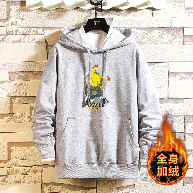 纯棉2021卫衣男连帽加绒加厚套头帽衫情侣外套A163-J7856-P55图片