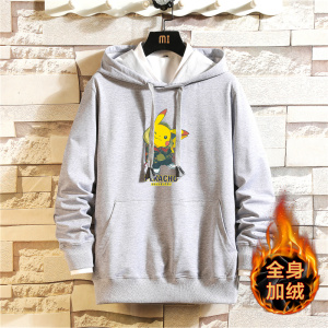 纯棉2021卫衣男连帽加绒加厚套头帽衫情侣外套A163-J7856-P55图片