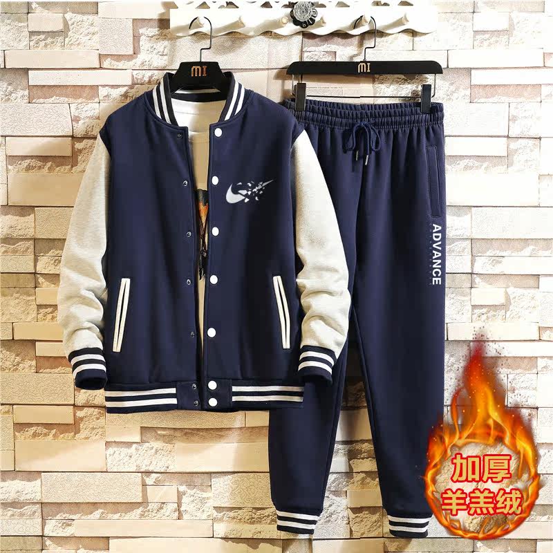 2021青少年棒球服加绒加厚外套韩版潮流休闲宽松A163-BYP585-P110图片