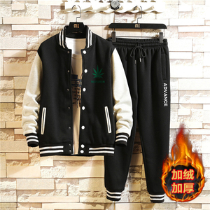 男2020冬季新款潮牌加绒加厚休闲棒球服宽松外套A163-QQ8686-P95图片