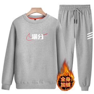 主推款卫衣卫裤套装男圆领加绒加厚休闲运动服A163-5518-P90图片