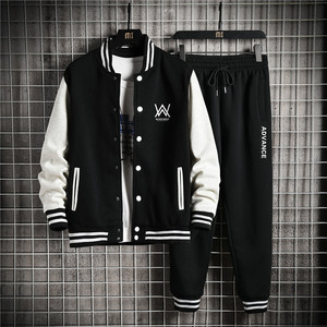 2020冬季新款潮流男棒球服日系宽松撞色休闲套装A163-QQ8604-P95图片